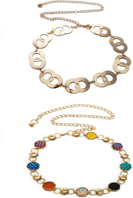 

Vritraz Women Casual, Party Gold Metal Belt