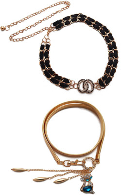 

Vritraz Women Casual, Party Gold Metal Belt