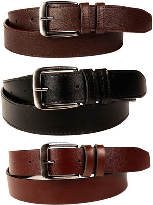 

DEPLO Men Casual Multicolor Texas Leatherite Belt, Black;brown