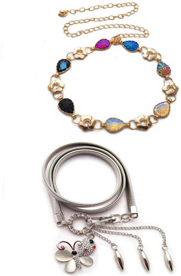 

Vritraz Women Casual, Party Gold Metal Belt