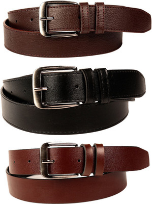 

DEPLO Men Casual Multicolor Texas Leatherite Belt, Black