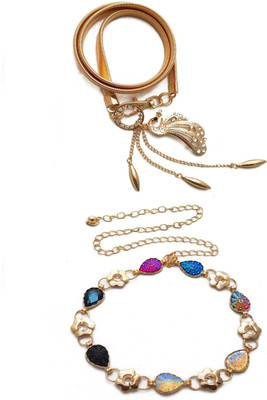 

Vritraz Women Casual, Party Gold Metal Belt