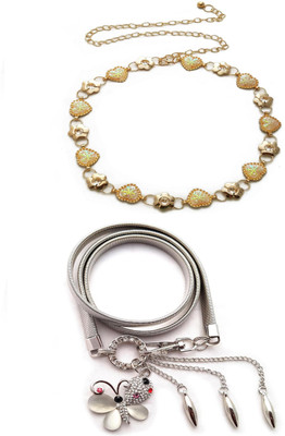 

Vritraz Women Casual, Party Gold Metal Belt