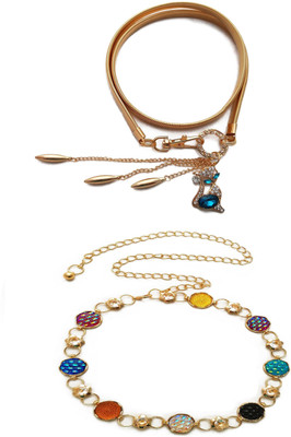 

Vritraz Women Casual, Party Gold Metal Belt