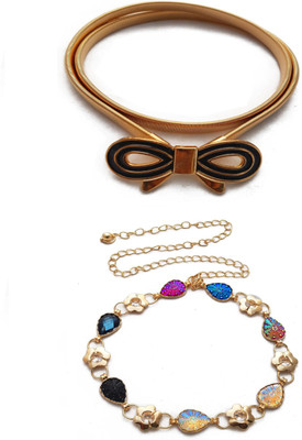 

Vritraz Women Casual, Party Gold Metal Belt