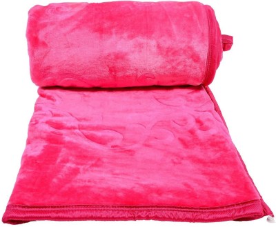 Deeksha Solid Single Mink Blanket for  Heavy Winter(Poly Cotton, Pink)