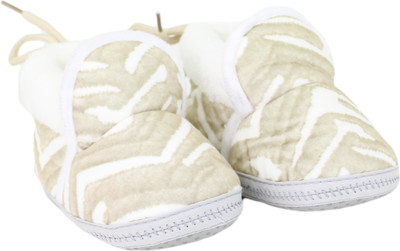 

Neska Moda 0 To 12 Month Baby Booties(Toe to Heel Length - 12 cm Khaki, White)
