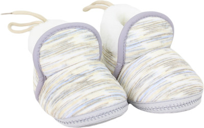 

Neska Moda 0 To 12 Month Baby Booties(Toe to Heel Length - 12 cm Grey, White)