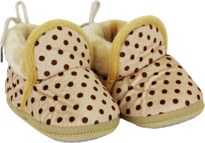 

Neska Moda 0 To 12 Month Baby Booties(Toe to Heel Length - 12 cm Beige)
