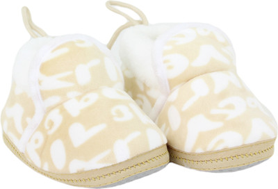 

Neska Moda 0 To 12 Month Baby Booties(Toe to Heel Length - 12 cm Beige, White)