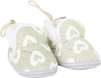 

Neska Moda 0 To 12 Month Baby Booties(Toe to Heel Length - 12 cm Grey, White)
