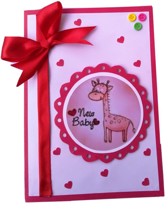 

RMantra Handmade Baby Birth Congratulations, New Baby Birth Greeting Card(Red, White, Pack of 1)