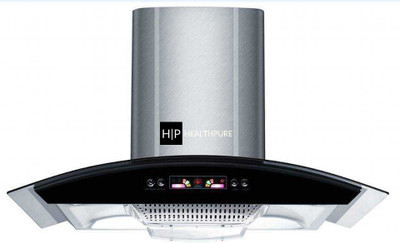 

Health Pure Rex Push DJ ( 60 cm with push button , Baffle Filter, 1100m3/h Wall Mounted Chimney(silver 1100 CMH)