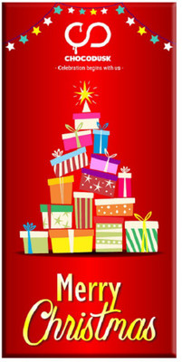 

Chocodusk Merry Christmas (Red) Chocolate Bar, 85 gram Bars(85 g)