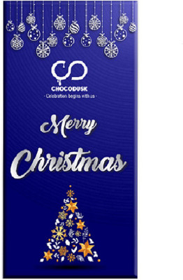 

Chocodusk Merry Christmas (Blue) Chocolate Bar, 85 Gram Bars(85 g)