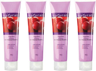 Avon Naturals Grape Seed Whitening 3-in-1 Cleanser Scrub Mask(400 g)