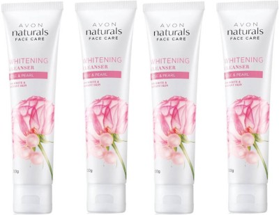 AVON Naturals Rose & Pearl Whitening Cleanser (set of 4) Face Wash(400 g)