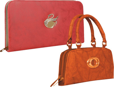 

Fillincart Casual, Party, Formal Pink, Brown Clutch, Brown;pink
