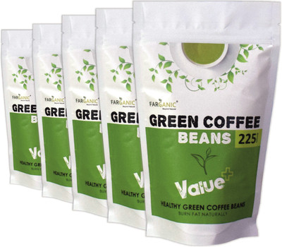

FARGANIC Fresh and Natural Green Coffee Beans .Ideal for Health and Personal Care>Diet & Nutrition>Weight Management. Weight Loss (PACK OF 5=1125 GR) Roast & Ground Coffee 1125 g(Pack of 5, Green Coffee Flavoured)