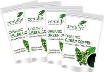 zenulife Pure Green Coffee Beans -Decaffeinated Arabica Beans Instant Coffee 400 GM Pack of 4 Instant Coffee 400(Pack of 4)