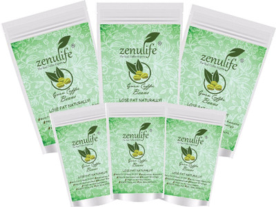 

zenulife 100% Natural & Organic Green Coffee Beans 100 GM Beans Pack of 6 Instant Coffee 100(Pack of 6)