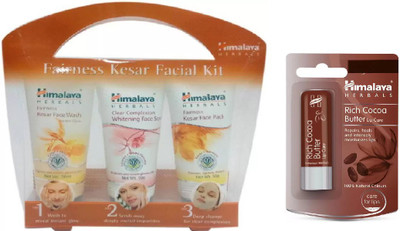 

Himalaya LIP CARE BUTTER ,FAIRNESS KESAR FACIAL KIT(Set of 2)