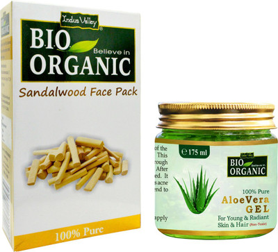 

Indus Valley Combo Pack of 1 Pure Aloe vera Gel + 1 Herbal Sandalwood Face Pack(Set of 2)