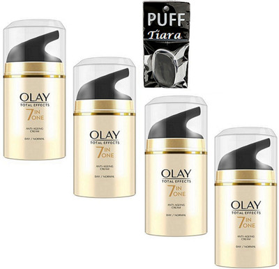 

TIARA silicon Puff, Olay Total Effects 7 in one Anti Ageing Cram Pack Of 4(Set of 5)