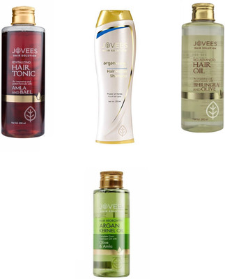 

Jovees Revitalizing Hair Tonic & Argan Kernel Hair Repair Shampoo & Bio Advanced Hair Oil & Hair Regrowth Argan Kernel Oil.(Set of 1)