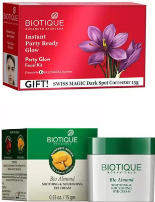 BIOTIQUE BIO ANTI TAN FACIAL KIT, BIO ALMOND EYE CREAM(Set of 2)