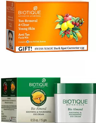 

BIOTIQUE BIO ANTI TAN FACIAL KIT, BIO ALMOND EYE CREAM(Set of 2)