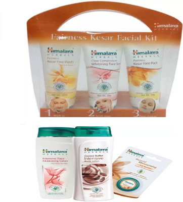

Himalaya FAIRNESS KESAR FACIAL KIT, INTENSIVE FACE LOTION , COCA BUTTER BODY LOTIONM,LIP CARE BUTTER(Set of 4)