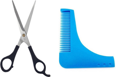 

JAMPAK Hair Saloon Combo Of Stainless steel Hair Cutting Scissor , styling beard comb(Set of 2)