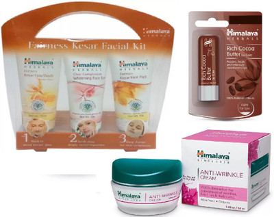 

Himalaya FAIRNESS KESAR FACIAL KIT, ANTI WRINKLE CREAM , LIP CARE BUTTER(Set of 3)