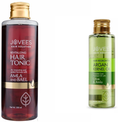

Jovees Revitalizing Hair Tonic-Amla and Bael. & Hair Regrowth-Argan Kernel Oil.(Set of 1)