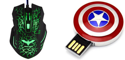 

DARK EDGE EXTREME 966 USB Gaming Mouse With Captain America Shield Model 16 GB USB Pen Drive Combo Set