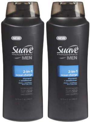 

Suave Men 2-in-1 Shampoo & Conditioner - Ocean Charge - 32 Fl Oz - (Pack of 2)(946 ml)