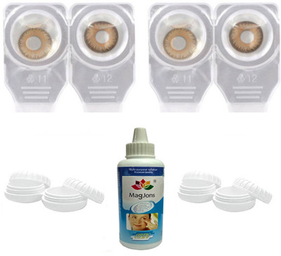 

Magjons 2 pair Combo Hazel Monthly Contact Lens(0, Hazel, Pack of 2)