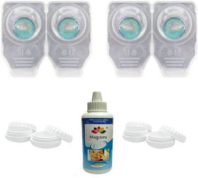 

Magjons 2 pair Combo turquoise Monthly Contact Lens(0, turquoise, Pack of 2)