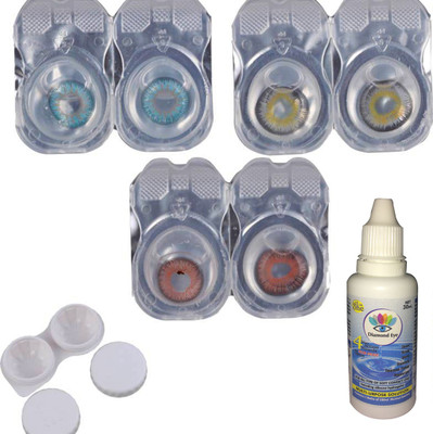 

Soft Eye BLUE GREY BROWN 3 PAIR Monthly Contact Lens(0.00, BLUE, BROWN, GREY, Pack of 5)