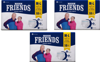 

Friends Disposable Pull-Ups Protective Underwear For Men & Women - M-L Size - 25.6 - 39.4 inches (10 Count) (Pack Of 3) Adult Diapers - M(30 Pieces)