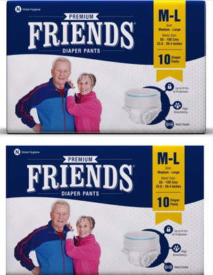 

Friends Disposable Pull-Ups Protective Underwear For Men & Women - M-L (10 Count) (Pack Of 2) Adult Diapers - M(20 Pieces)