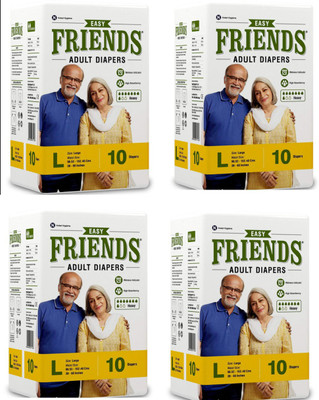 

Friends Easy Adult Diapers Large Size- 38-60 inches, 10 pcs/Pack, (Pack of 4) Adult Diapers - L(40 Pieces)