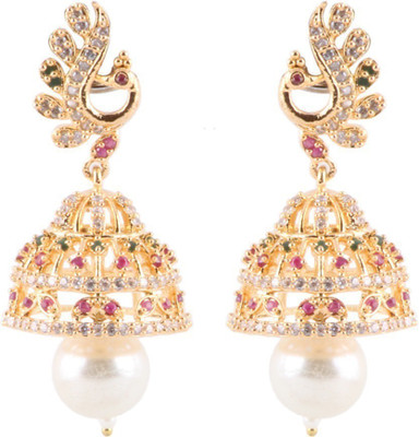 Darsha Collections Gold DCER019 Zircon Alloy Jhumki Earring