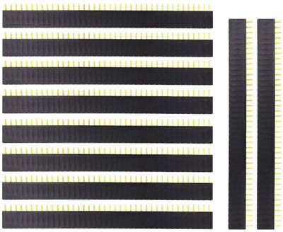 Technical hut 10 Pcs 40 Pin 1X40 Single Row Female Pin Header Connector Strip(2.54Mm Pitch) Educational Electronic Hobby Kit
