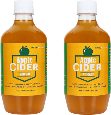 

IndoSwasth Apple Cider Vinegar with Mother of Vinegar - 500ml ( Pack of 2 ) Apple Cider Vinegar(2x500 ml, Unflavoured Flavored)