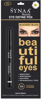 

Synaa Eye Define Fine Tip Liner Pen - Blackest Black | Waterproof, Smudgeproof - Made in Germany 1.2 ml(Black)