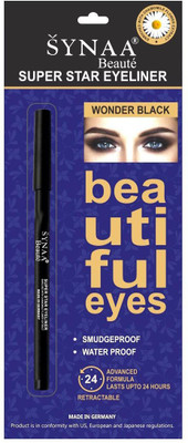 

Synaa Super Star Eyeliner - Wonder Black Waterproof, Smudgeproof - Made in Germany 1.2 g(Black)