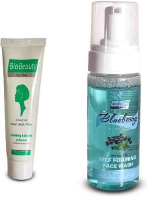 

BioBeauty lemon,apple&honey +Blue berry Mint facewash 100% natural combo pack Face Wash(120 g)