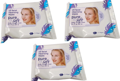

CartKing FACIAL/FACE TISSUES -Wet-MAKEUP REMOVER-Soft -Tissue Paper Face Cleanser/Cleaning Wipes For Women & Girls-White-PackOf3(Pack of 75)